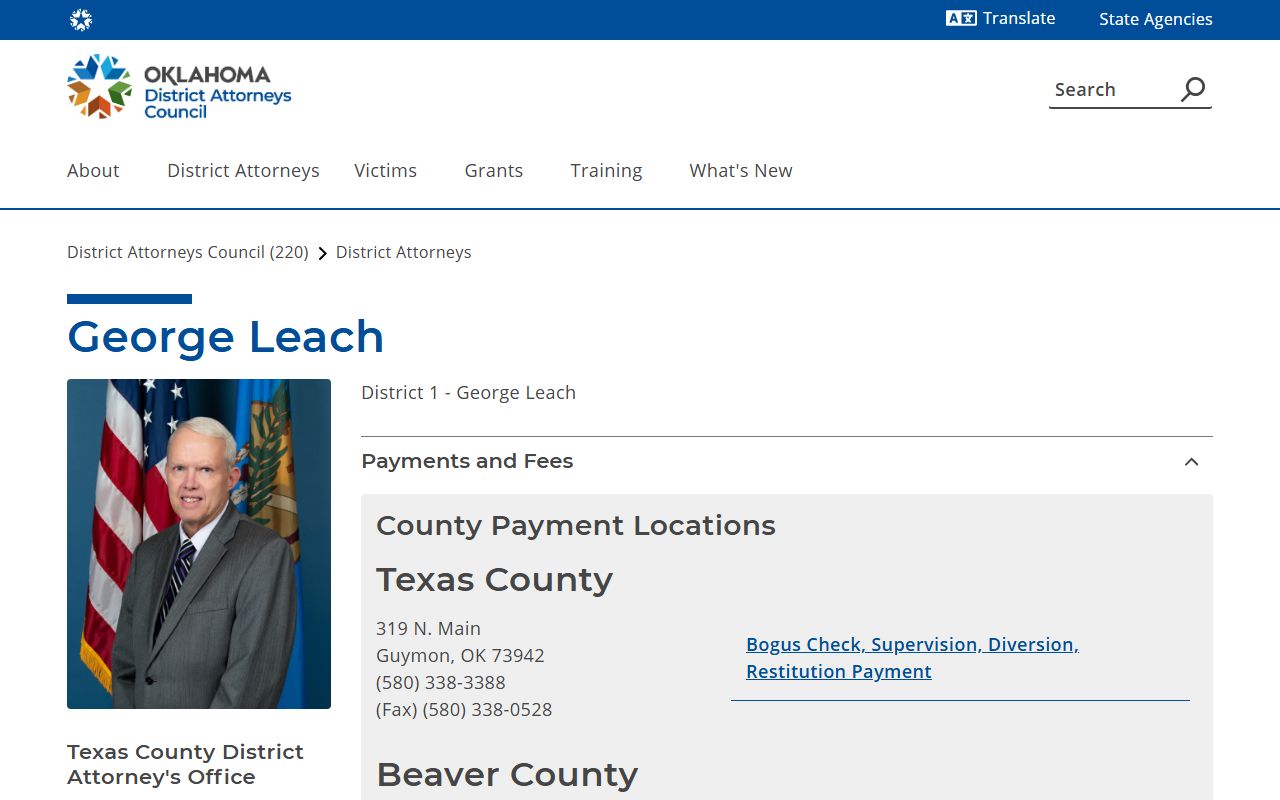 Harper County court records and District Attorneys Council District 1 office