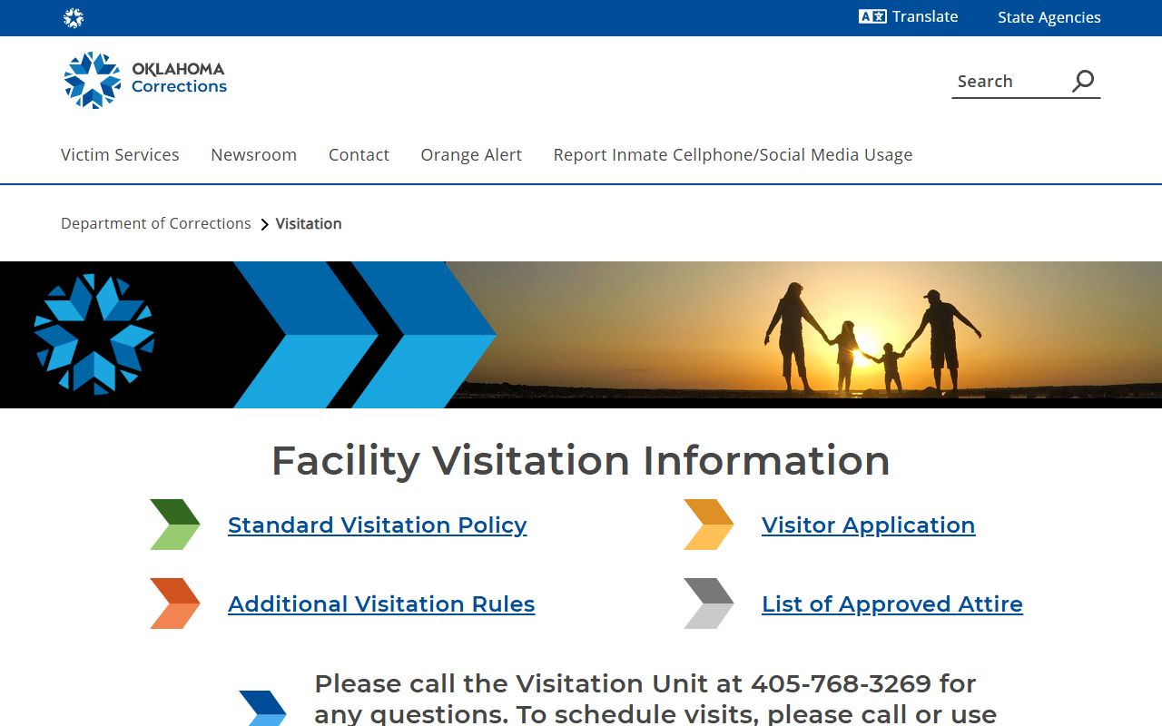 Harper County inmate visitation rules and the ODOC state prison visitation process